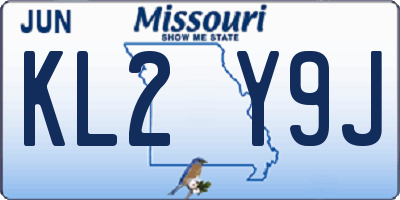 MO license plate KL2Y9J