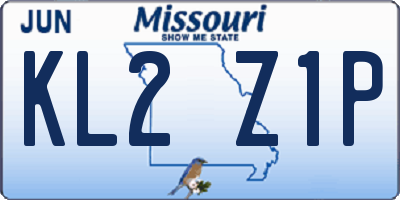 MO license plate KL2Z1P