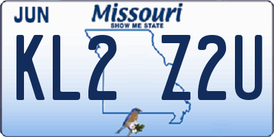 MO license plate KL2Z2U