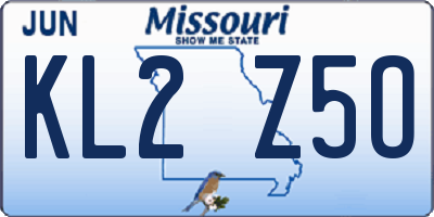 MO license plate KL2Z5O