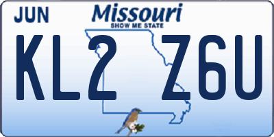 MO license plate KL2Z6U