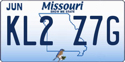 MO license plate KL2Z7G