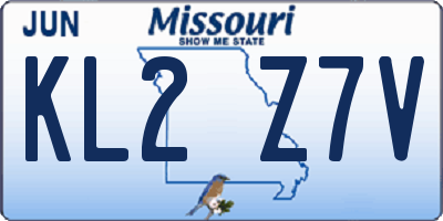 MO license plate KL2Z7V