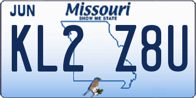 MO license plate KL2Z8U