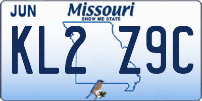 MO license plate KL2Z9C