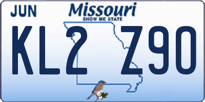 MO license plate KL2Z9O