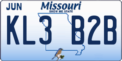 MO license plate KL3B2B