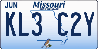 MO license plate KL3C2Y