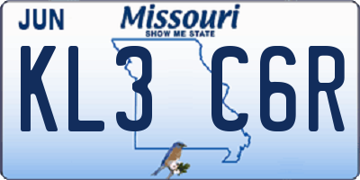 MO license plate KL3C6R