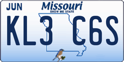 MO license plate KL3C6S