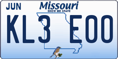 MO license plate KL3E0O