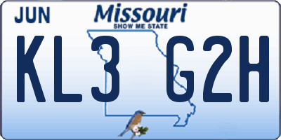 MO license plate KL3G2H