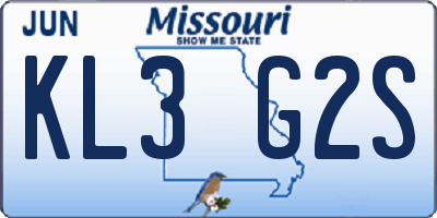 MO license plate KL3G2S