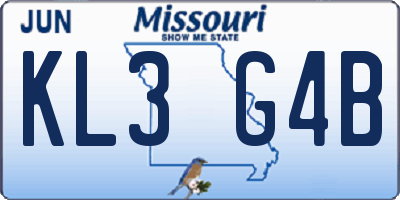 MO license plate KL3G4B
