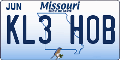 MO license plate KL3H0B