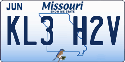 MO license plate KL3H2V