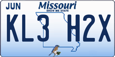MO license plate KL3H2X