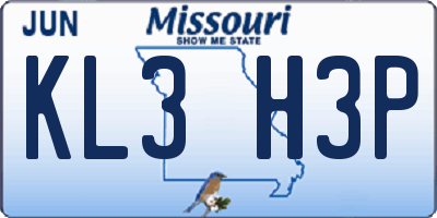 MO license plate KL3H3P