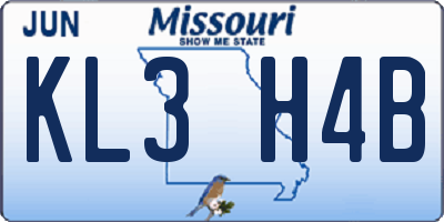 MO license plate KL3H4B