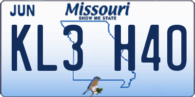 MO license plate KL3H4O