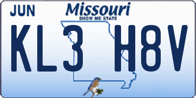 MO license plate KL3H8V