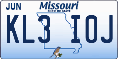 MO license plate KL3I0J