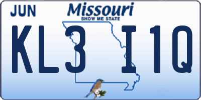 MO license plate KL3I1Q