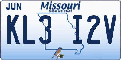 MO license plate KL3I2V