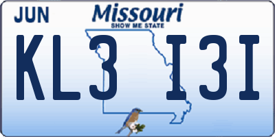 MO license plate KL3I3I