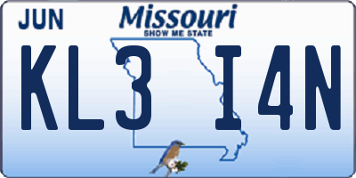MO license plate KL3I4N