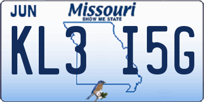 MO license plate KL3I5G