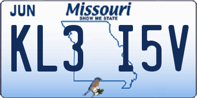 MO license plate KL3I5V