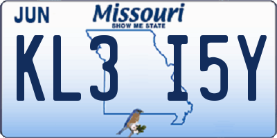 MO license plate KL3I5Y