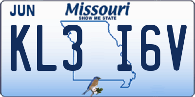 MO license plate KL3I6V
