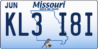 MO license plate KL3I8I