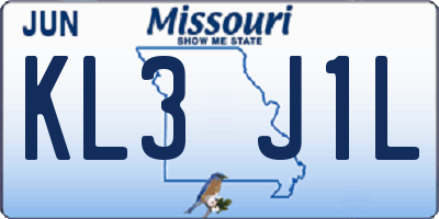 MO license plate KL3J1L
