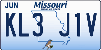 MO license plate KL3J1V
