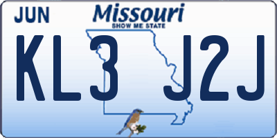 MO license plate KL3J2J