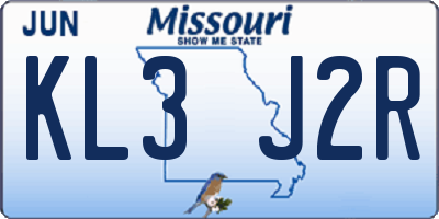 MO license plate KL3J2R