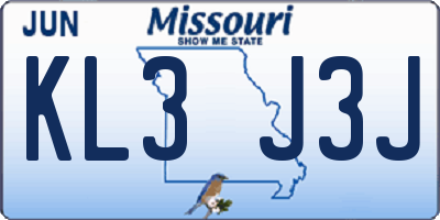 MO license plate KL3J3J