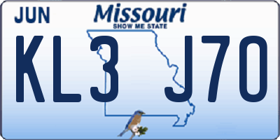 MO license plate KL3J7O
