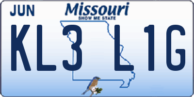 MO license plate KL3L1G
