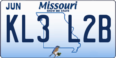 MO license plate KL3L2B