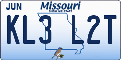 MO license plate KL3L2T