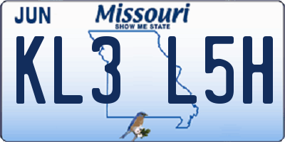 MO license plate KL3L5H