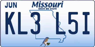 MO license plate KL3L5I