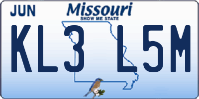 MO license plate KL3L5M