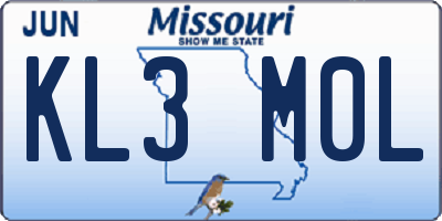 MO license plate KL3M0L