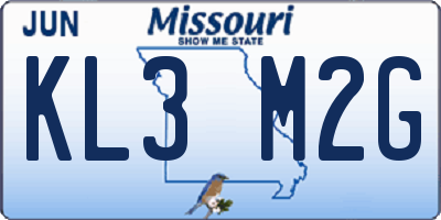 MO license plate KL3M2G