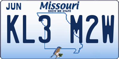 MO license plate KL3M2W